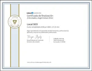 local seo-diploma-certificado-constancia-titulo, Linkedin Learning
